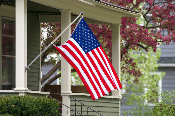 House with American Flag